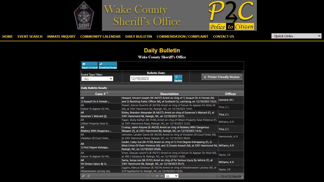 Wake County Sheriff's Office P2C